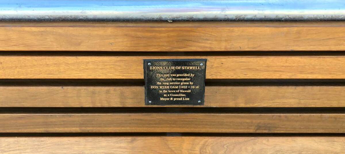 COMMEMORATION: The plaque to recognise the work of Don Webb. Picture: CONTRIBUTED