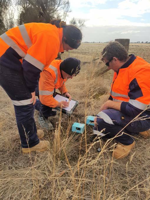 SAMPLES: The North Stawell Minerals team have started soil sampling on roadsides throughout the Deep Lead tenement. Picture: CONTRIBUTED