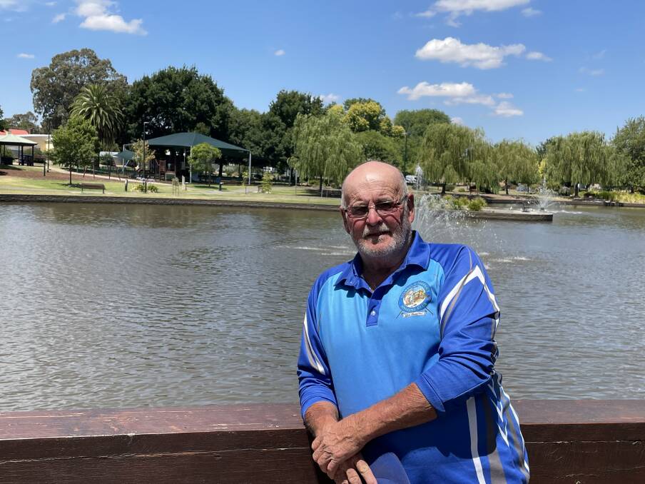 FISHING: Stawell and District Anglign Club president Ray Howard at Cato Lake, Stawell. Picture: JAMES HALLEY. 