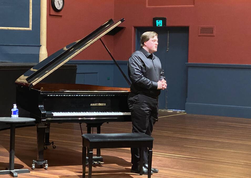 PERFORMANCE: Ballarat musician Jack L Stacey at the Stawell Entertainment Centre in 2021. Picture: CONTRIBUTED.