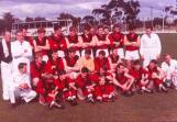 Players pose for a team photo at Central Park with the old Hank Neil Grandstand. Picture supplied