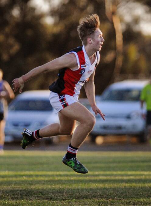 Saints player Cooper Bateson was among the best for the Wimmera.