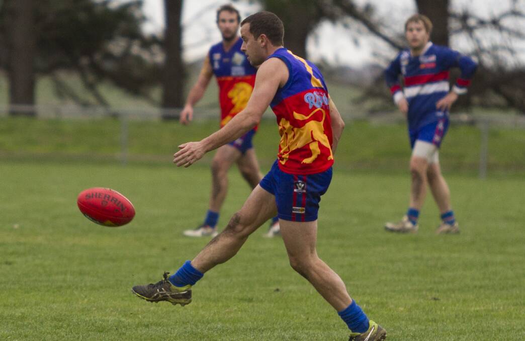 ON THE BOOT: Adam McGaffin was among Great Western's best in the club's win over the Caramut Swans. Picture: PETER PICKERING