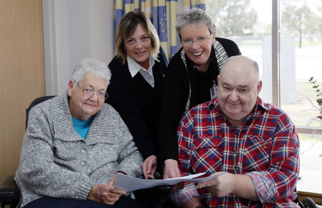 CHANGE: Margaret McIntosh, assistant nurse unit manager Alison Fischer, director of clinical services Mary Bruce and Phillip Biggs. Picture: KERRI KINGSTON 