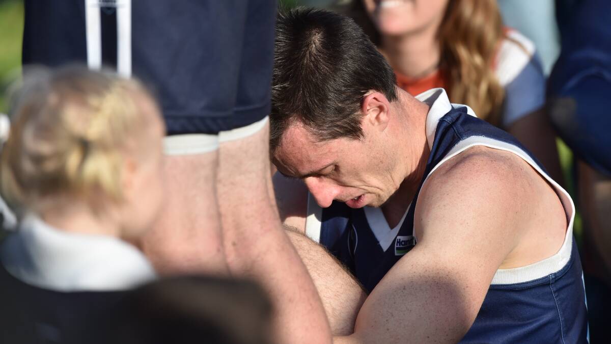 DISAPPOINTMENT: Charlton endured the pain of grand final defeat for the third year in a row when beaten by St Arnaud on Saturday. Picture: DARREN HOWE
