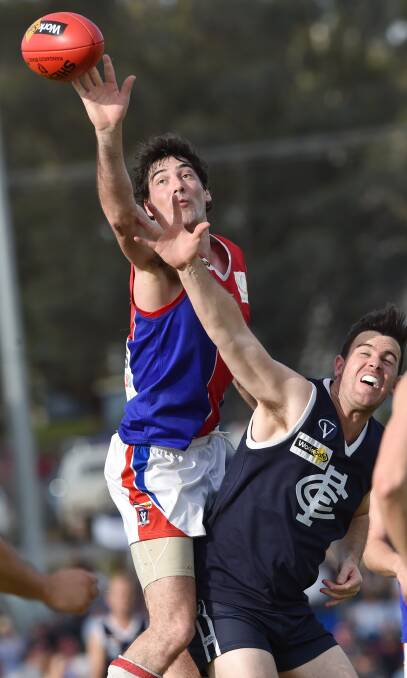 TAP: St Arnaud ruckman Luke Wells won the AFL Victoria Country Medal in Saturday's eight-point NCFL grand final victory over Charlton. Picture: DARREN HOWE