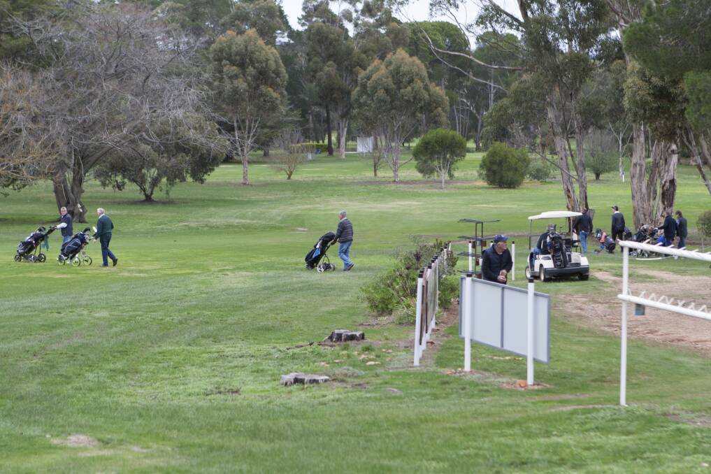 Golfers head off for Sunday's Pyrenees Cup at Aradale. Picture: PETER PICKERING 
