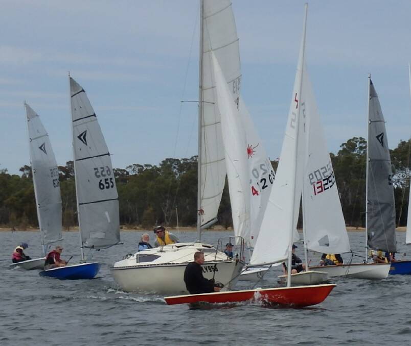 On the Water: Horsham and Ballarat members embraced the opportunity to join the Stawell Yacht club on the water at Lake Fyans on the weekend. 