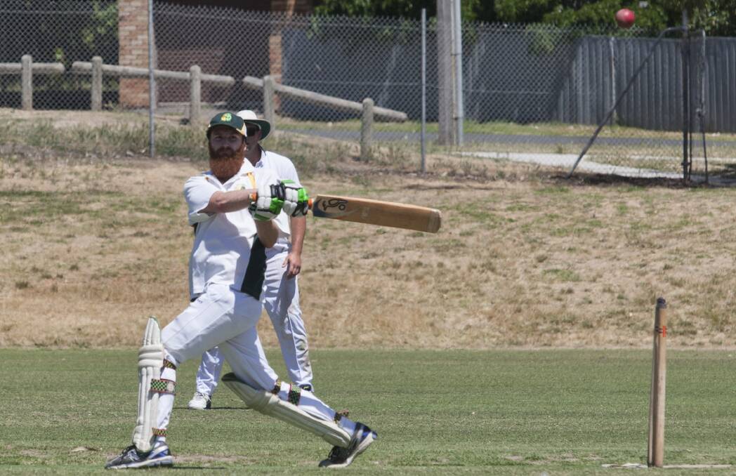 Pull shot: Chalambar's Luke Walker had his eye in prior to the Christmas break as he played a pull shot In the B grade competition. Picture: Peter Pickering