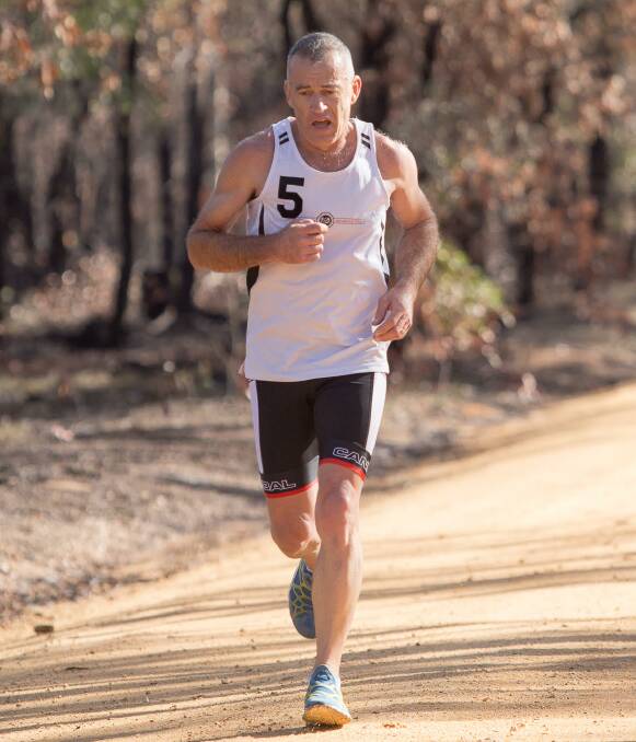 Striding it out: Gary Howden returned from a holiday in America to win the eight-kilometre Stawell Toyota Handicap race with the Stawell Cross Country Club. Picture: Supplied.