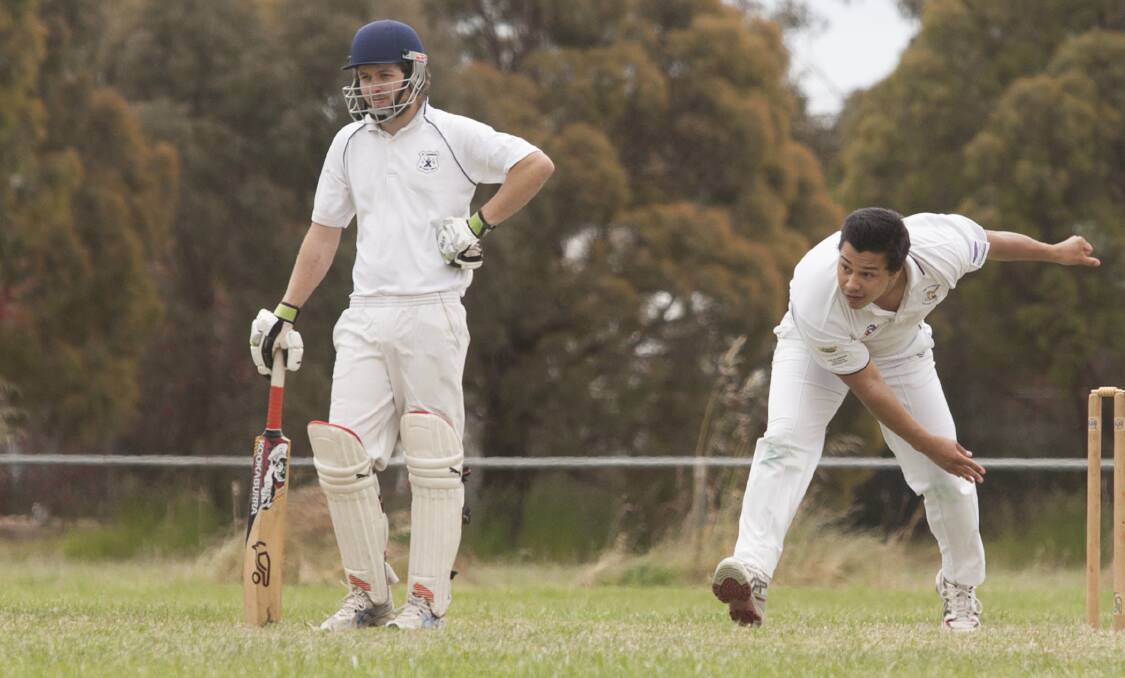 Follow through: Youth Club B grade cricketer Jarrod Illig is a picture of effort as he bowls with pace in last weekend's outright win.