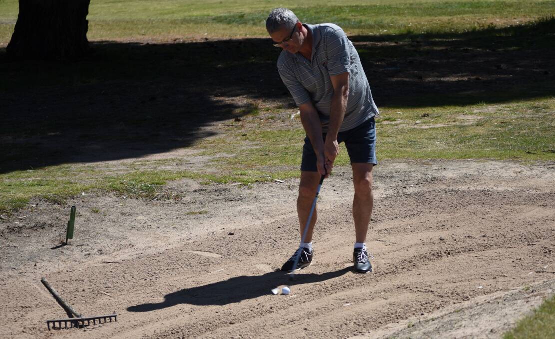 In the bunker: Brian Iseppi was caught in the bunker during his round at the Stawell Golf club. Iseppi finished fourth on Tuesday in the R and B competition.