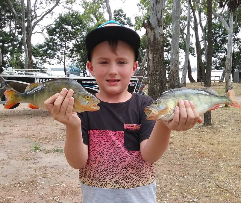 Up and Coming Angler: Ryder Davidson is proud of his two redfin fish that resulted in a junior Stawell Angling Club win at the weekend.