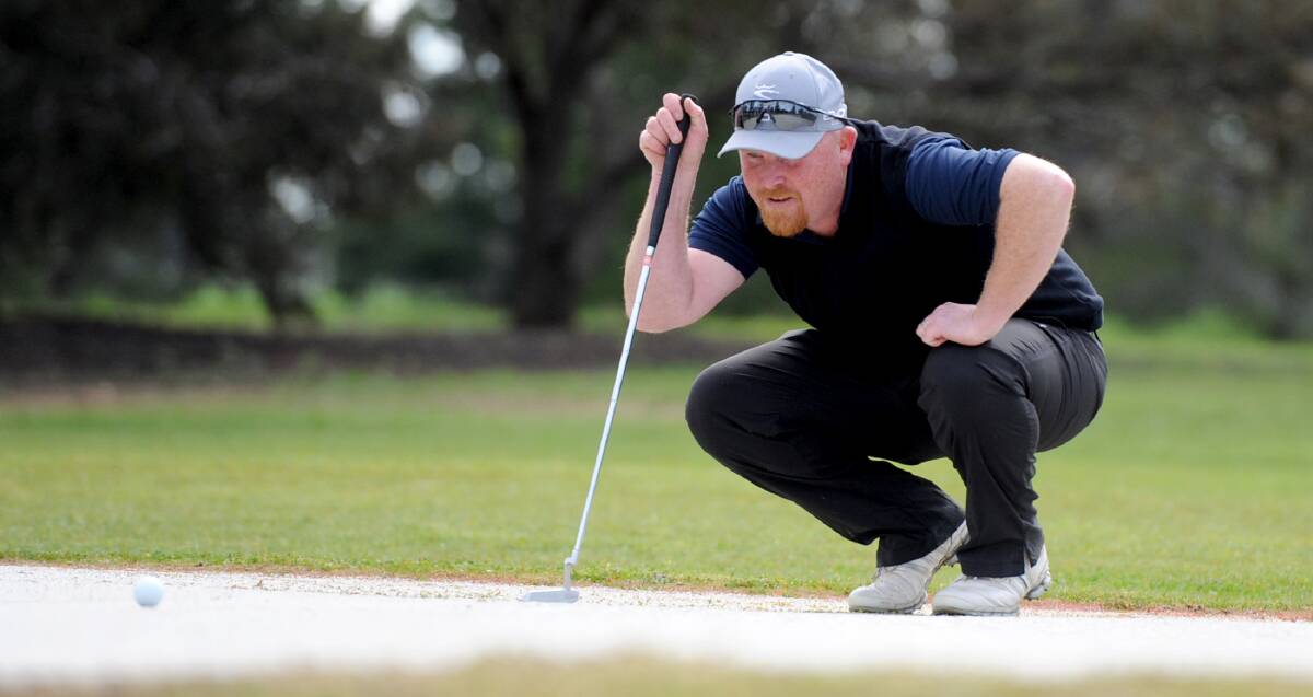 Champion: Tim Coffey stands above the rest when it comes to golf in the Wimmera after claiming his third consecutive district championship. Picture: Sam Camarri
