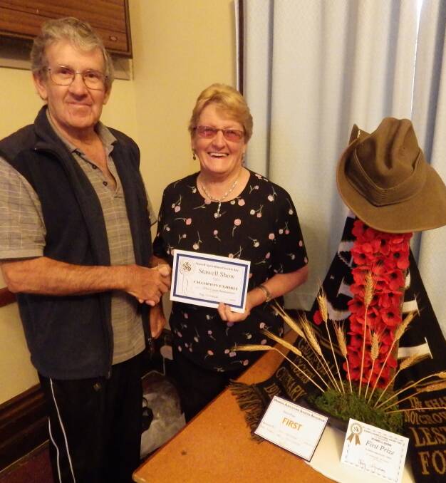 Winner: Kay Grinham is pictured at the Stawell RSL with secretary Des Leonard, proudly showing off her prize winning Gallipoli display.