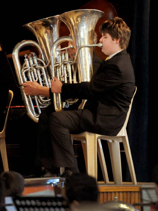 PURE TALENT: Ararat's Joseph McColl performs in the Colin Harris
Concert Band at Stawell.