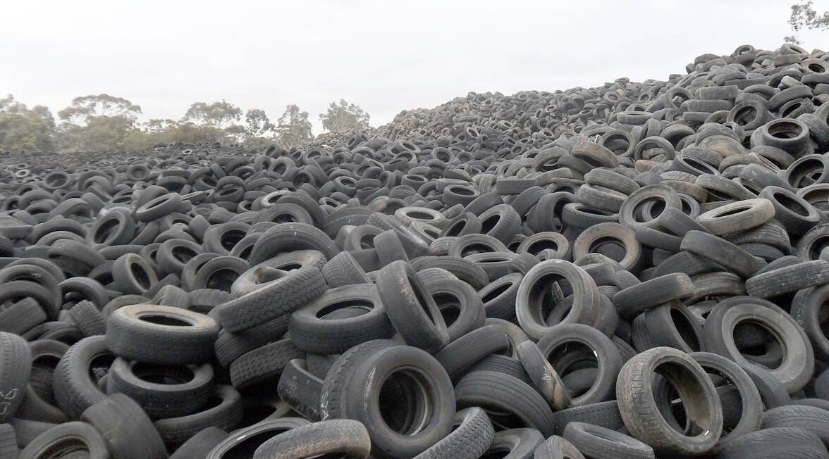 Going: Stawell's used tyre stockpile will start to be reduced when the new tyre shredder is officially turned on for the first time this Thursday.