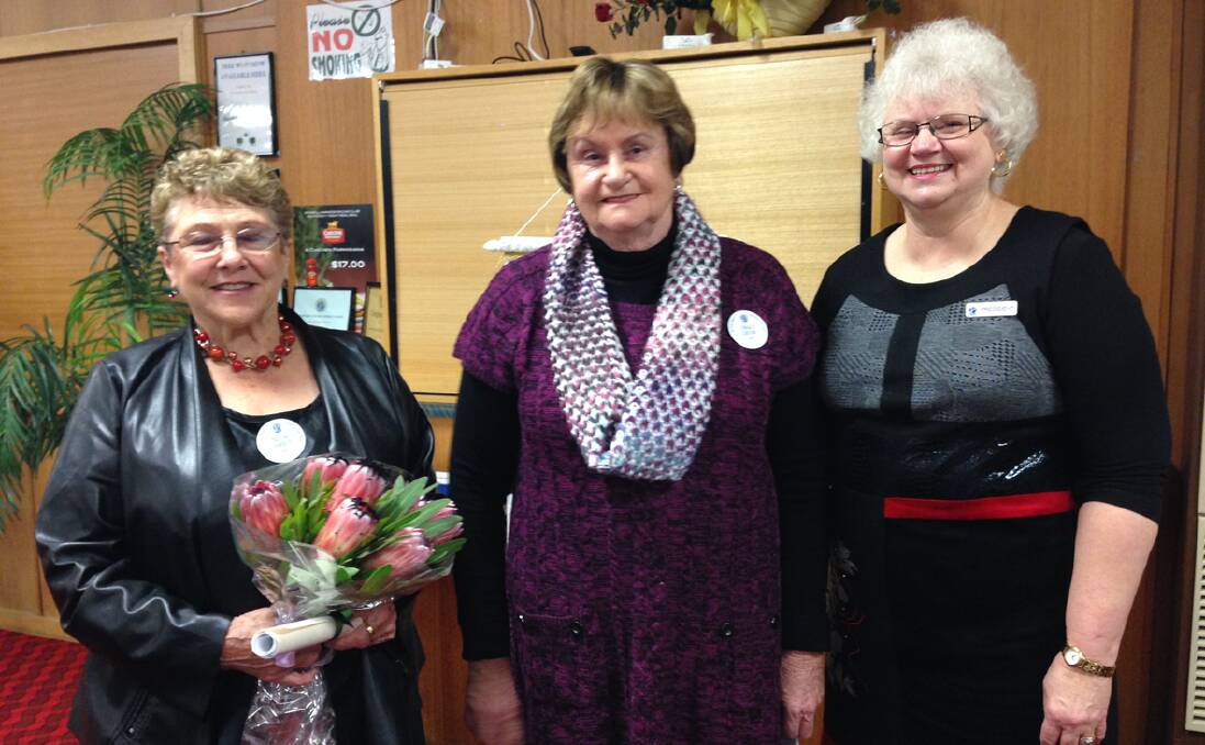 New inductee: New inductee at the Stawell Gold Reef Ladies Probus Club, Pauline Shirrefs is pictured at the July meeting with committee members Coralie Gibson and Bev Lovelace.