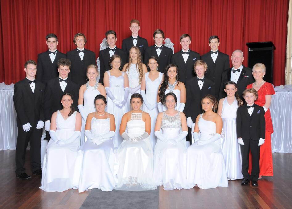 Stawell Secondary College debutantes and partners who stepped out on the Friday night, with instructors Neil and Sheila Thornton.