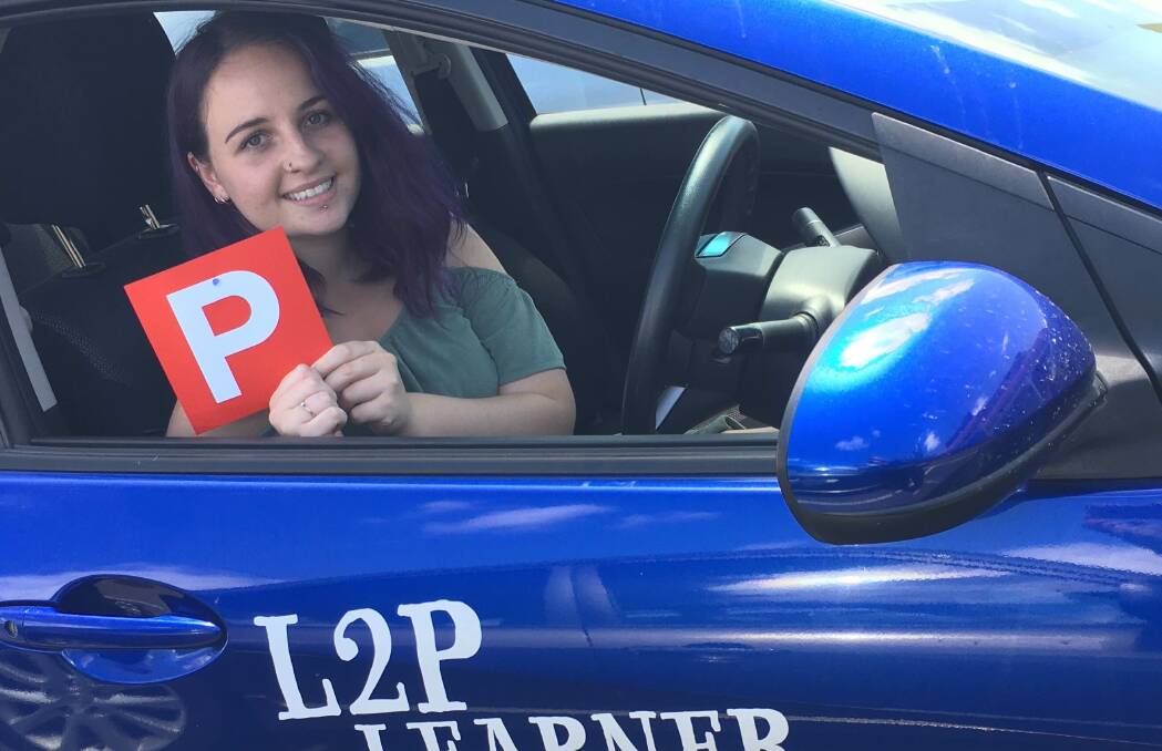 Learning to drive: Kaylie, a participant in the Northern Grampians L2P driver mentor program, is pictured in the L2P car.