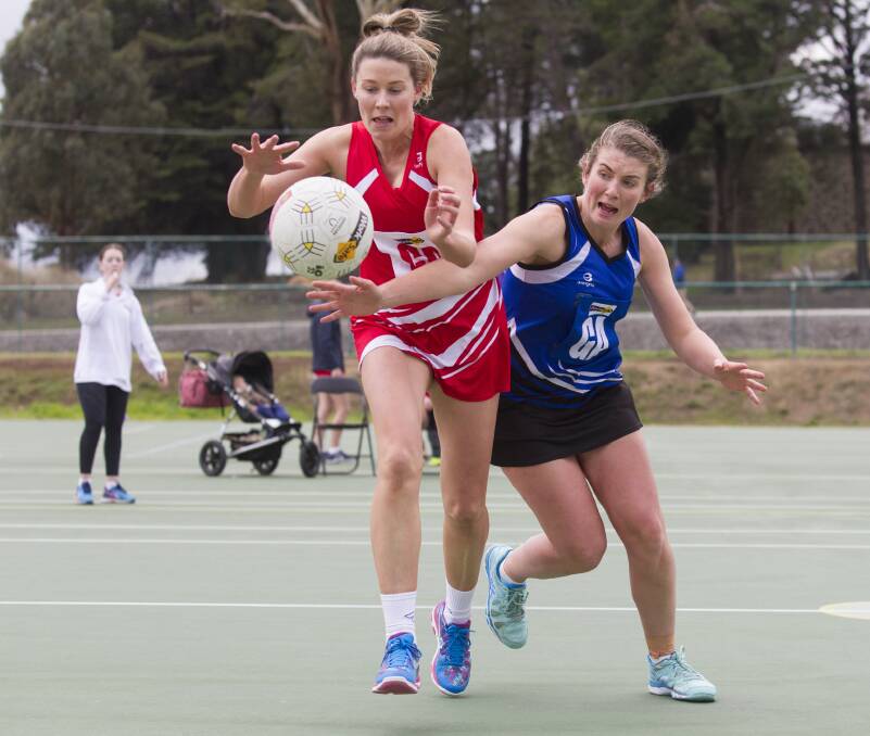 CONTEST: Ararat's Krystal Fisher in a tussle. Picture: Peter Pickering