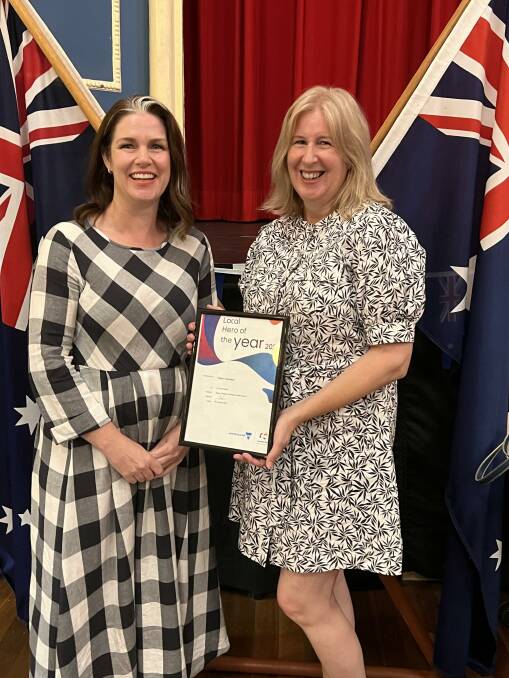 HONOURED: The 2022 Northern Grampians Shire Local Hero award winner Helen Kennedy (right) with Member for Lowan Emma Kealy. Picture: BEN FRASER