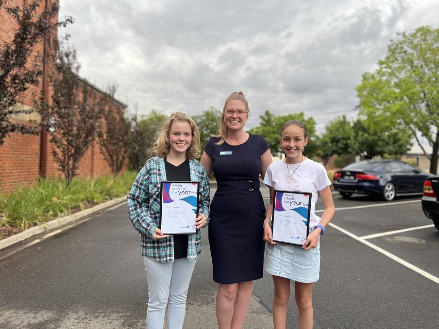 FUTURE: Sienna Santuccione and Charlie Wilson, joint winners of the Northern Grampians Youth of the Year award, with Cr Lauren Dempsey. Picture; BEN FRASER