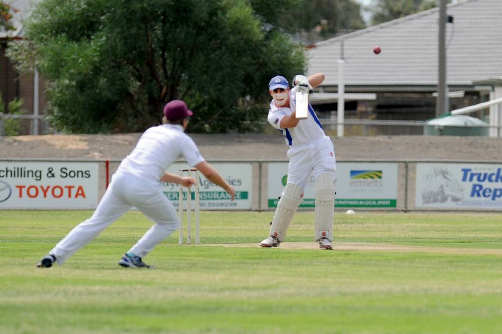 Jake Leith from Donald playing against Brim-Kellalac-Sheep Hills in last years grand final. Picture: SAMANTHA CAMARRI