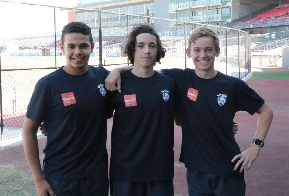 YOUNG BULLDOGS: Jordan Lyall, Max Coleman and Cody Vigenser were all present at the Western Bulldogs Next Generation Induction Night. Picture: CONTRIBUTED 