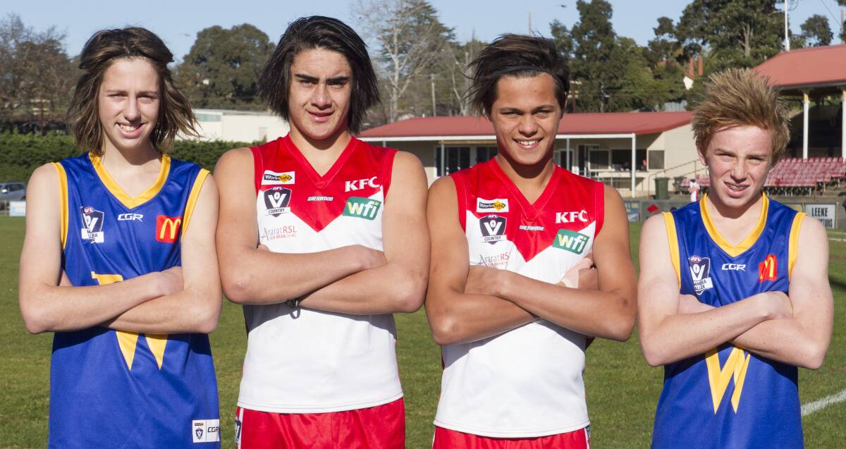 TALENT: Wimmera representatives Cody Lindsay, Jayden Wright, Cori Corrigan and Cooper Heard will play in the North Ballarat Rebels V/Line Cup squad. Picture: PETER PICKERING