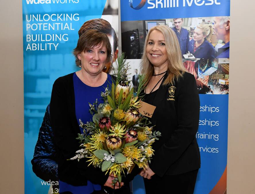 RECOGNITION: Wimmera Netball Association volunteer of the year Colene Matthews (Stawell) with Donna Winfield. Picture: Samantha Camarri.