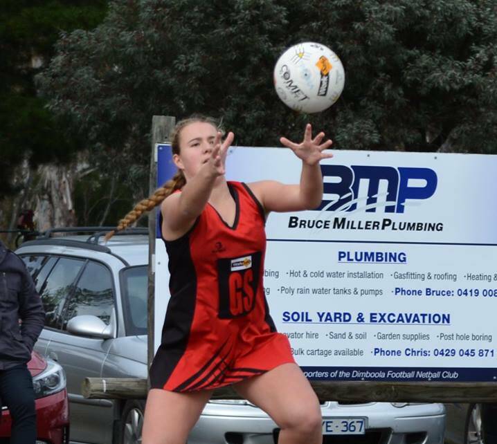 RISING STAR: Stawell young gun Dakota Cosson was best on ground in her sides A Grade loss to Dimboola. Cosson is still an under 15 player. Picture: Megan Warren. 