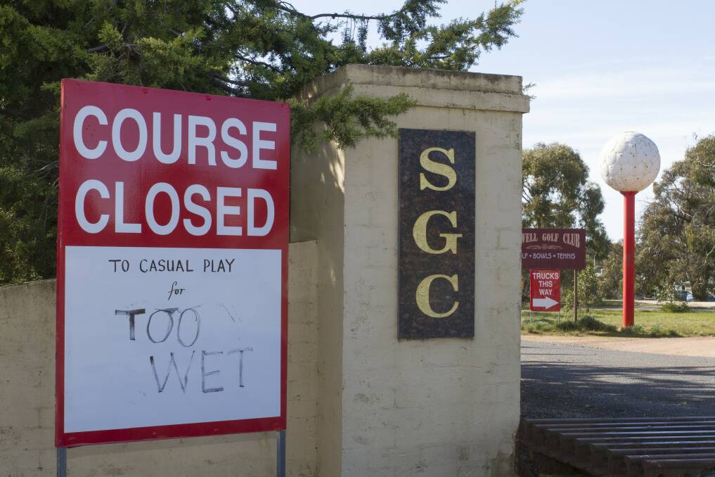 CLOSED: The Stawell Golf Club halted proceedings for the week due to poor conditions. The match committee remains hopeful the course will have dried up enough to host the monthly medal on Saturday. Picture: Peter Pickering. 