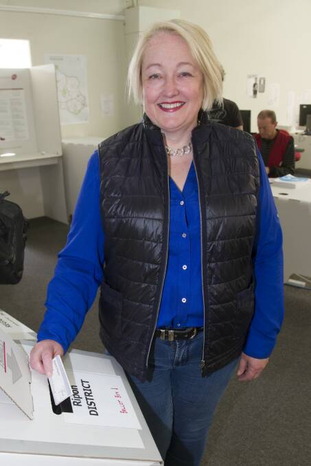 Ripon MP Louise Staley casts her vote.