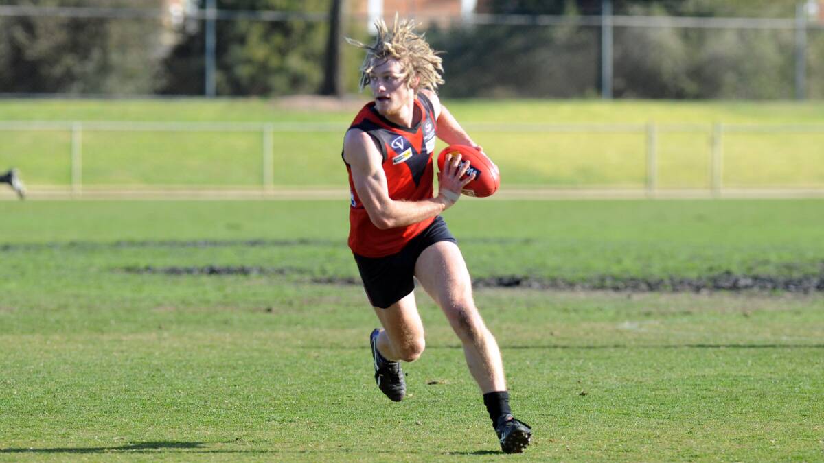LEADER: Jackson Dark, at centre-half-back, was a standout for Stawell Warriors in the win against Nhill on Saturday.