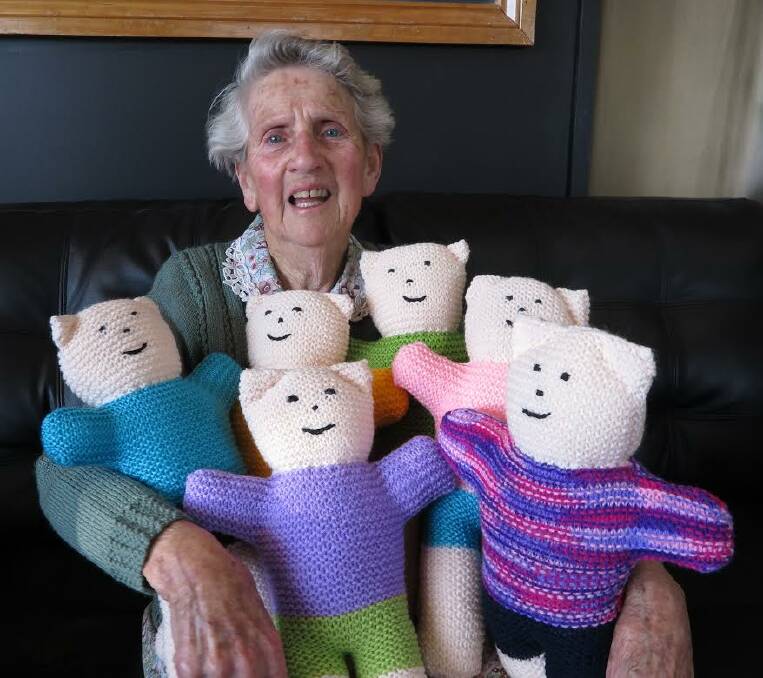 COMPASSIONATE: Mavis Radley with her family of trauma teddies will aim to comfort children involved in emergency situations. 