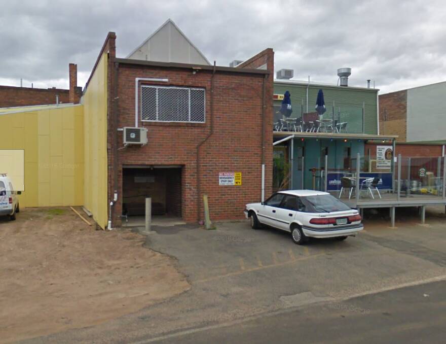 SITE IN QUESTION: Two youths tried to enter through the rear roller door at the Stawell Newsagency off Main Street, but fled the scene.   