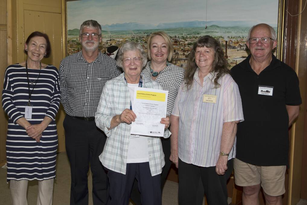 Happy times at the Stawell Historical Society for Kate Van Dyke, Gary Whithers, Dorthy Brumby, June Radford, Greg Robson and Ripon MP Louise Staley. Picture: Peter Pickering