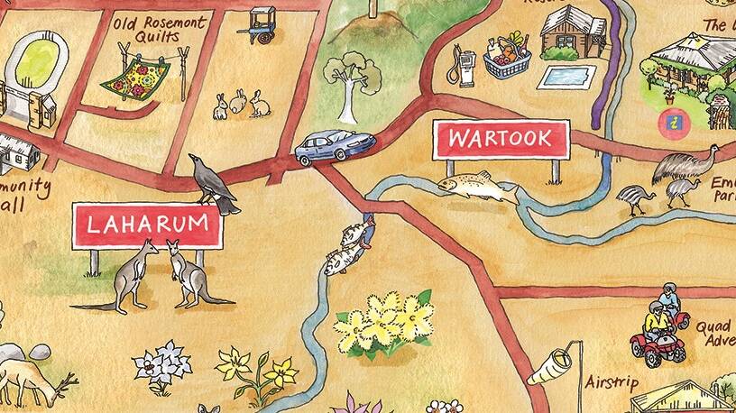 Part of the Wartook Promotions Group's new illustrated map and visitors' guide to Wartook Valley. Picture: CONTRIBUTED