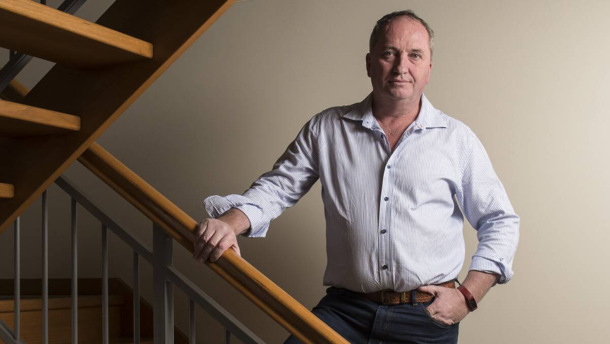 Barnaby Joyce at the residence that his friend has supplied rent free-in Armidale NSW. Photo: Peter Hardin