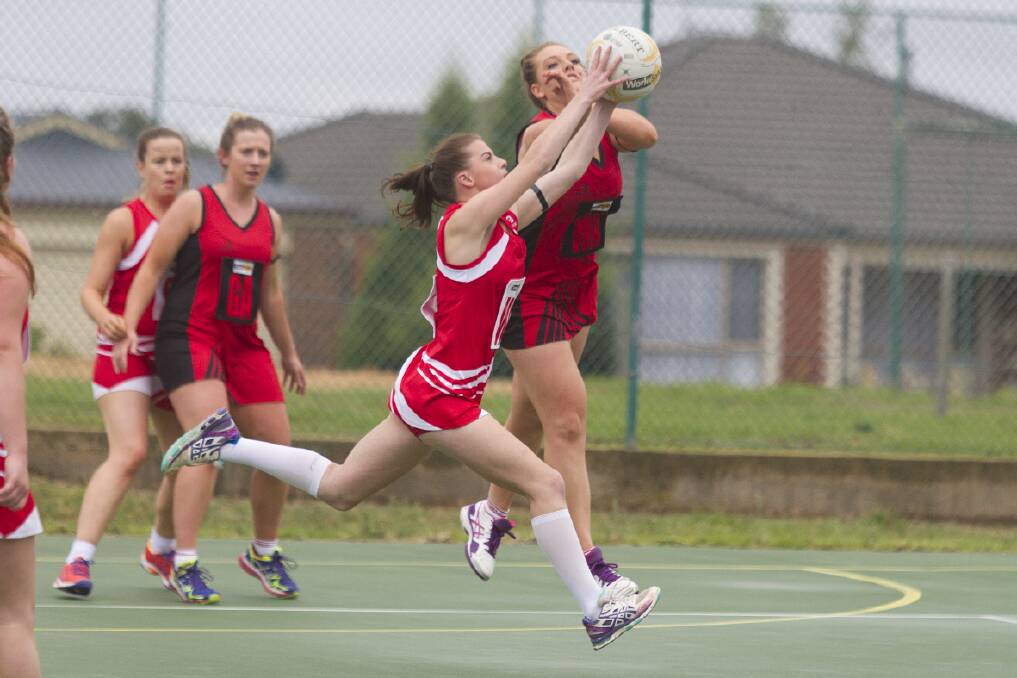 Jacqui Scott came from nowhere to grab the ball during the A grade match.
