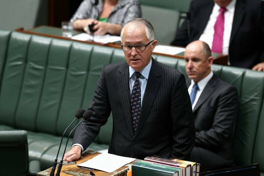 Communications Minister Malcolm Turnbull speaks on the bill in Parliament on Thursday. Photo: Alex Ellinghausen