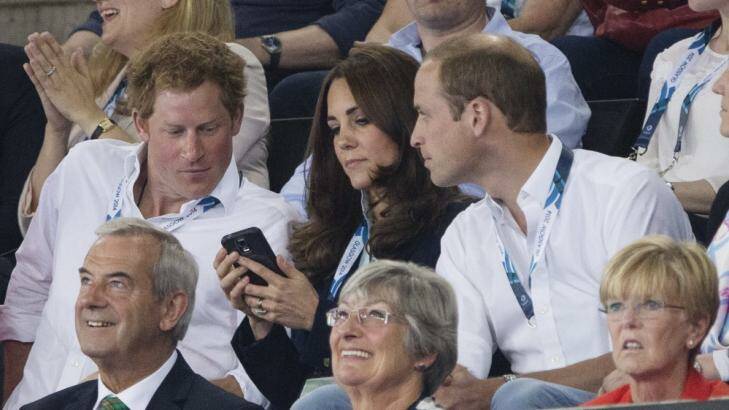 The royals get distracted at The Hydro. Photo: James Brickwood
