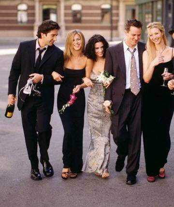 They'll be there for you: <i>Friends</i> is celebrating it's 20th birthday, (from left), David Schwimmer, Jennifer Aniston, Courteney Cox, Matthew Perry, Lisa Kudrow and Matt LeBlanc.