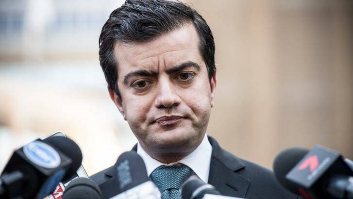 Senator Sam Dastyari labours through a 25-minute grilling over the donations furore. Photo: Wolter Peeters