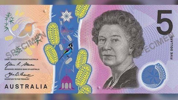 The new $5 note features a small bump on both of the long sides to assist blind and partially sighted people. Photo: RBA