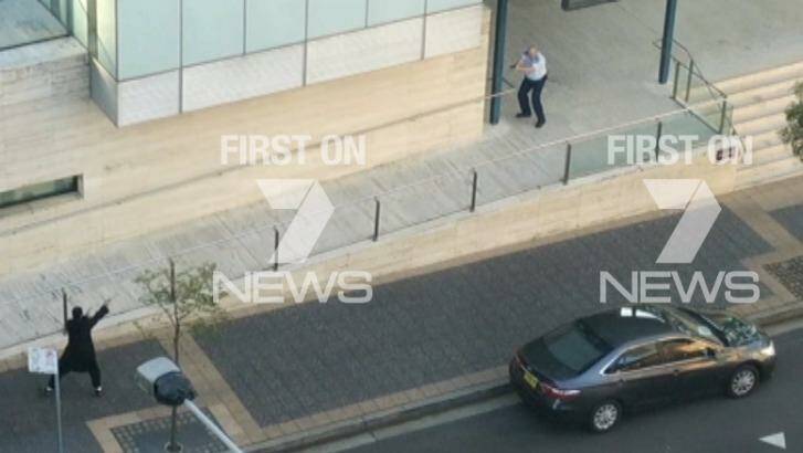 Farhad Jabar, the 15-year-old brother of  Shadi Jabar, in a shootout with police at NSW Police headquarters in Parramatta. Photo: Channel Seven