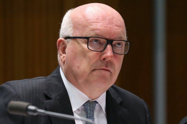 Attorney-General Senator George Brandis appeared before Senate estimates at Parliament House in Canberra on Monday 27 February 2017. Photo: Andrew Meares  Photo: Andrew Meares