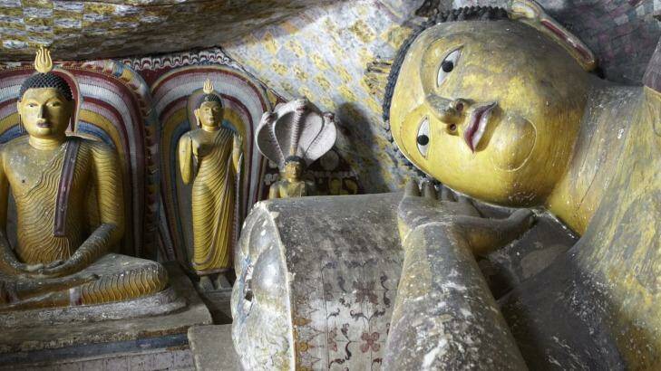 The giant statues at the Dambulla Caves. Photo: Christina Pfeiffer