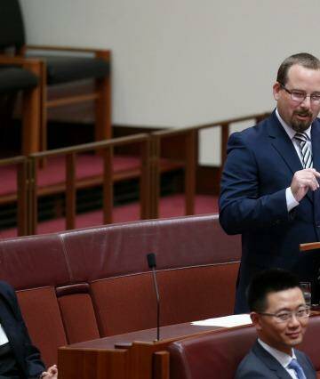 Senator Ricky Muir, who was elected with half of one per cent of the primary vote in Victoria. Photo: Alex Ellinghausen